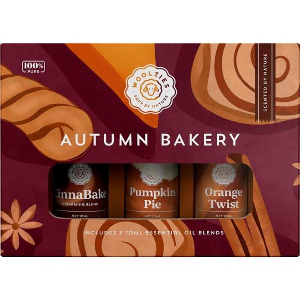 Woolzies Autumn Bakery Fall Essential Oil Set of 3‎ | Includes Pumpkin Pie,